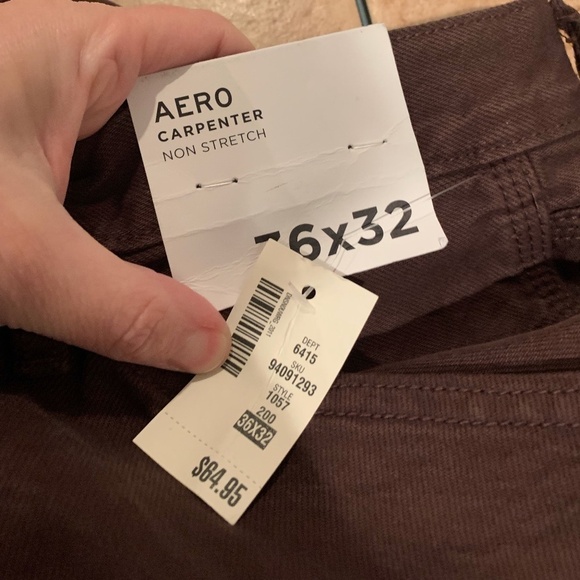 Aeropostale Men's Carpenter Jeans Brown 36x32 NWT - Picture 5 of 7